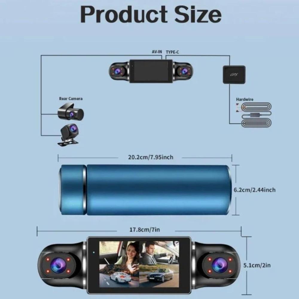 3/4-канальный видеорегистратор, 1080P HD автомобильный видеорегистратор, 360-градусная камера кругового обзора автомобиля, Видеозапись/GPS-позиционирование