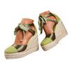 Women'S Color Block Round Toe Espadrille Wedge Sandals Comfortable And Studded Sandals For Women Heels Hot Sandals For Women