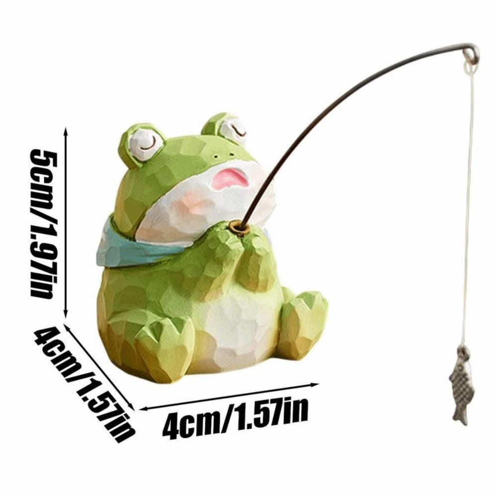 Statue Animal Fishing Ornaments Resin Computer Monitor Decorations Desktop Decorative