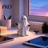 Cute Halloween Gifts White Ghost Resin Figurine, Miniature Figurine Decoration, Matte Spooky Desk Accessory Finish Tabletop Statue for Home