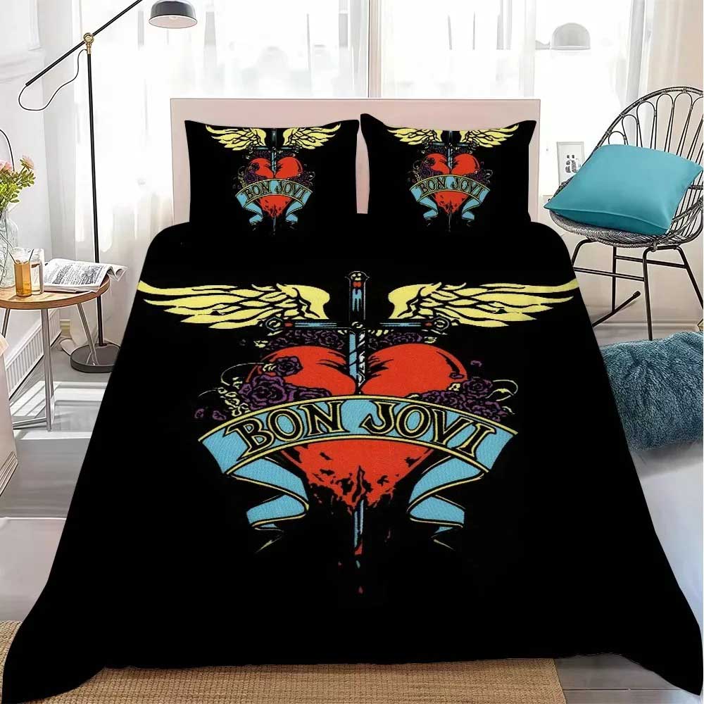 Band B-Bon J-Jovi Duvet Cover Set Home Style Bedding Soft Laundry Cotton Bed Student Dormitory Adult Boy Girl Gift