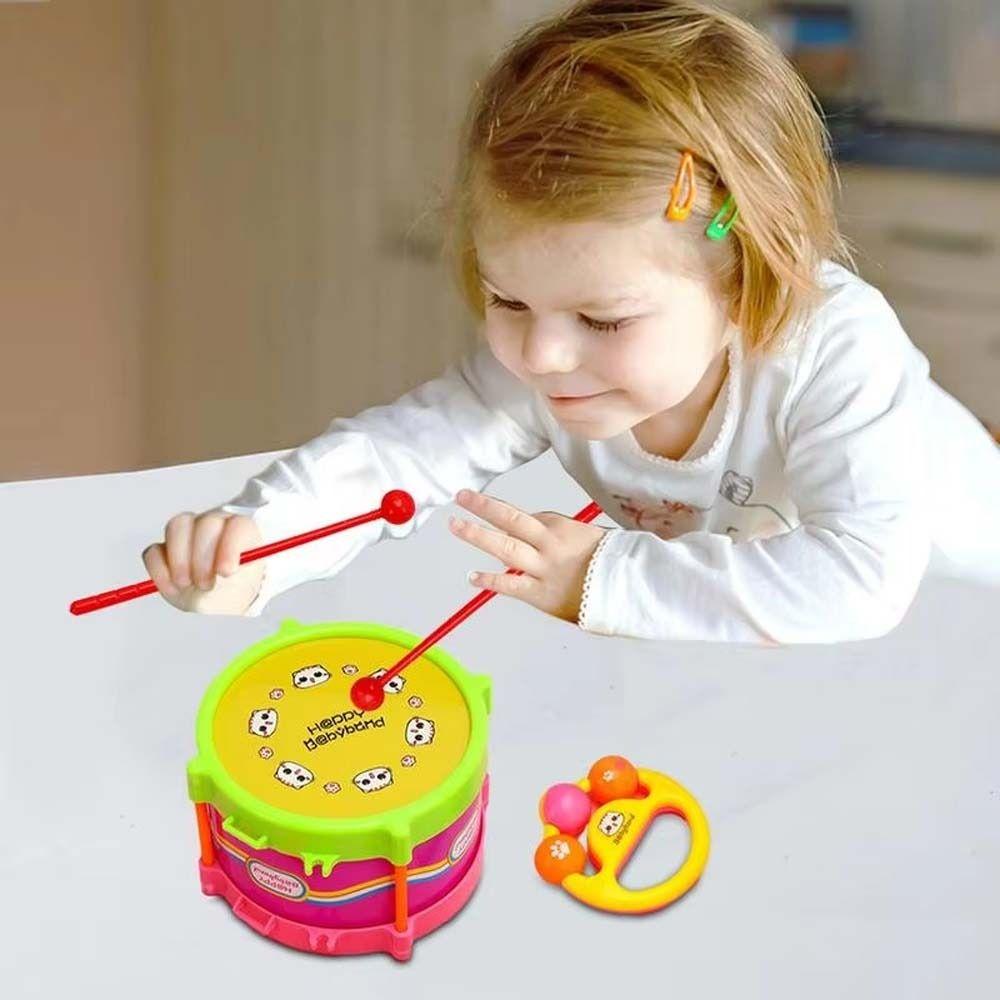 Music Percussion Children Hand Drumming Tambourine Kids Drum Set  Musical Instrument