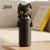 Creative Office Desk Accessory 3D Printed Bat Can Holder, Funny Cartoon Vampire Cat Stand Home Bar Table Decor for Standard Soda Cans, Halloween
