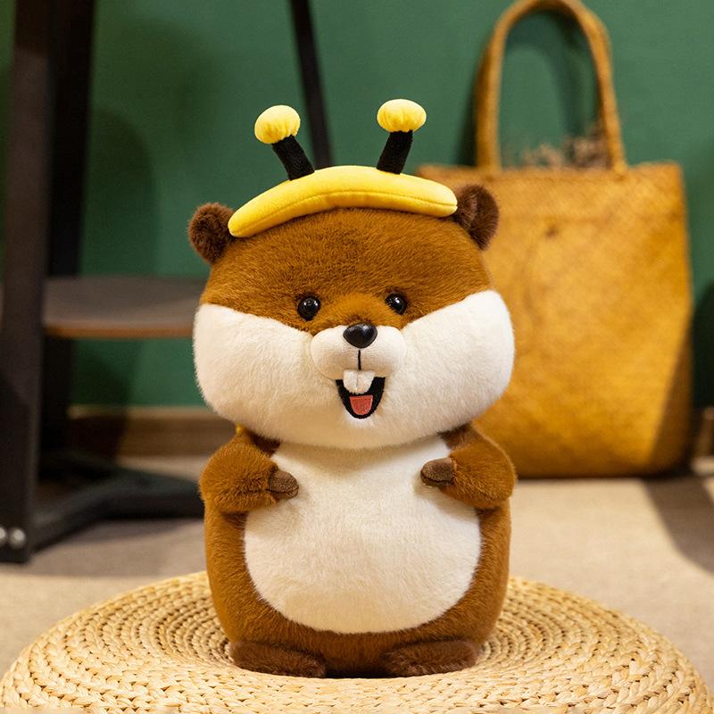 Kawaii Marmot Plush Toys Simulation Groundhog Cosplay Bee Ladybug Stuffed Animal Pillow Doll Birthday Gift Room Decoration