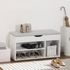 Space-Saving Shoe Rack with Storage Bench and Open Compartments