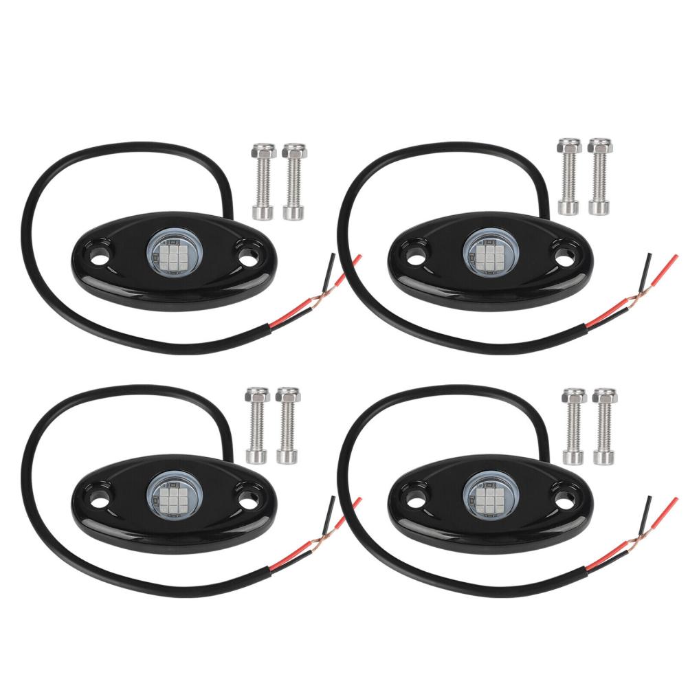 4 Pods Underglow RGB Rock Lights High Bright Водонепроницаемый IP67 Освещение колесных арок Лампа Подсветка днища Аксессуары