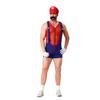 Men Funny Plumber Brother Cosplay Jumpsuits With Hat Halloween Adult Sexy Anime Role Play Disguise Carnival Party Stage Dress Up
