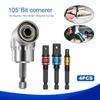 3Pcs Hex Shank Socket Adapter Set 1/4" 3/8" 1/2" Square Drive Power Drill Extension Converter Kit