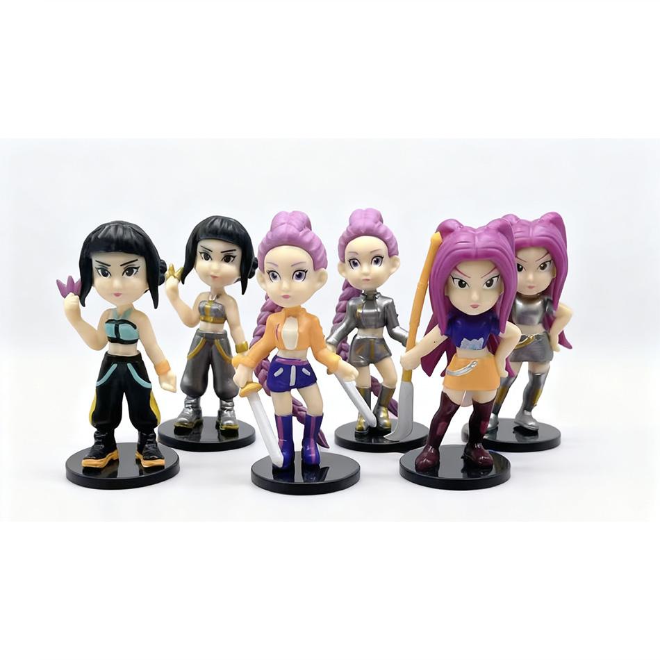 6 шт./Набор K-pop Фигурка Модель Игрушка Охотники на Демонов ПВХ Мультяшная Игровая Периферия Настольное Украшение Коллекционные Фигурки Модель Игрушка Для Ребенка