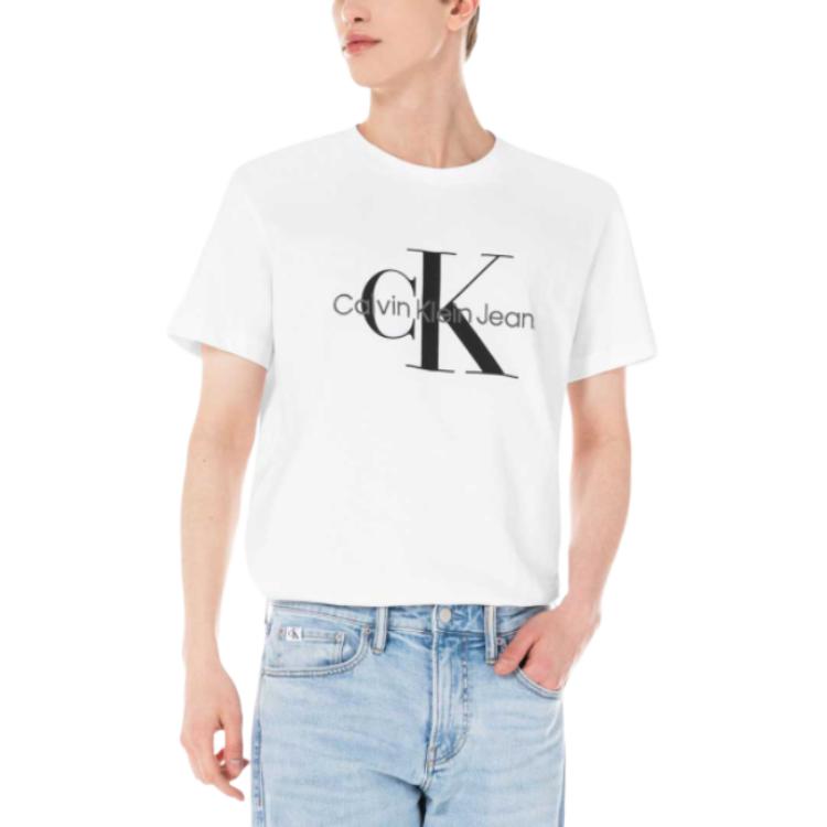 Calvin Klein Хлопковая футболка с принтом Логотип Унисекс Топы Белый J320770-YAF