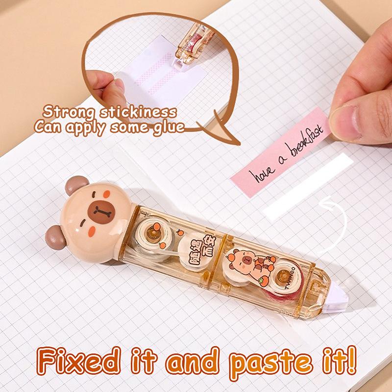 5Pcs Capybara Stationery Assortment Set Pencil Case Ruler Eraser Correction Tape Pencil Sharpener Set Student Gifts