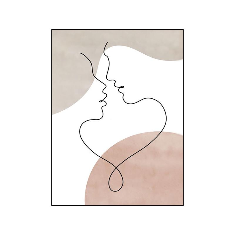 Абстрактные фигуры влюбленных холст картины настенное искусство богема современный линейный постер и печать минималистская картина домашний интерьер декор комнаты