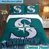 Custom Name 3PCS Seattle Logo Bedding Set,Including  Duvet Cover And 2pcs Pillowcases Perfect for Bedroom,Dormitory,Fan Christmas gift