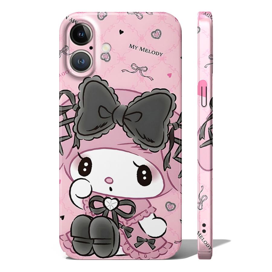 Мультяшный чехол Sanrio Kuromi для iPhone 17 Air 14 X 13 11 15 Plus XR 16 Pro Max 12 Жесткая крышка для телефона