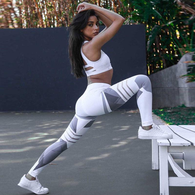 Леггинсы для йоги с высокой талией и цветочным цифровым принтом