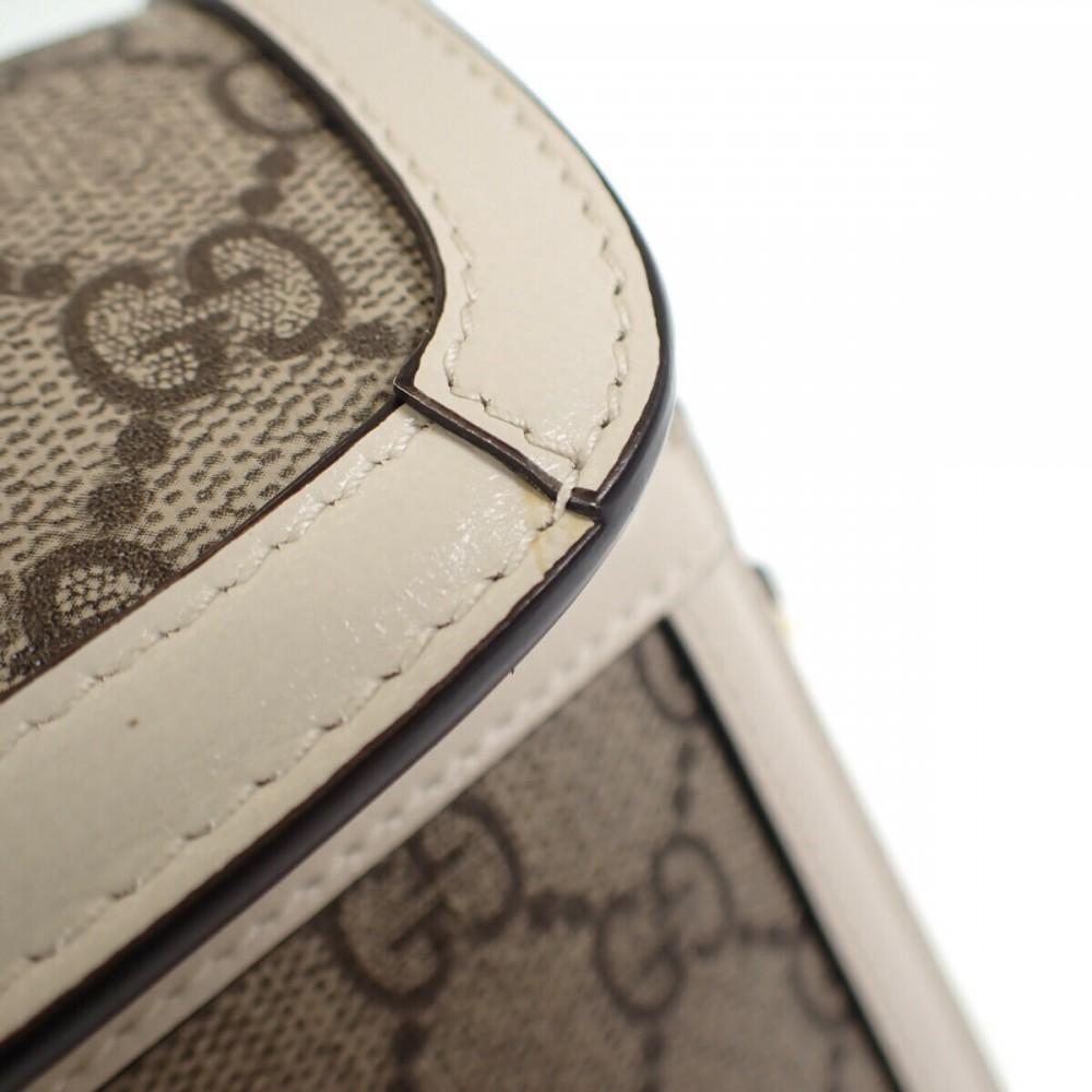 GUCCI  602204_92TCG_9761 Shoulder Bag beige/Ebony GG Supreme Canvas/leather Women