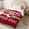 Custom Name,Kansas City Chiefs Printed Flannel Blanket, soft throw for bedroom sofa, washable, Christmas present, great gift.