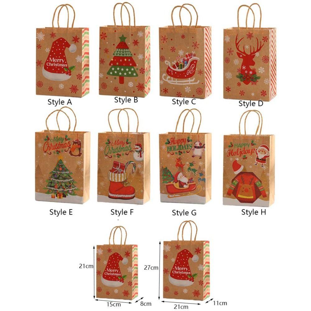 10Pcs Reusable Christmas Gift Bag Thickened Tote Bag Eco-friendly Gift Packaging Bags Grocery Store