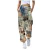 Casual Print Casual Doodle Womens Drawstring Elasticated Waist Drawstring Pants