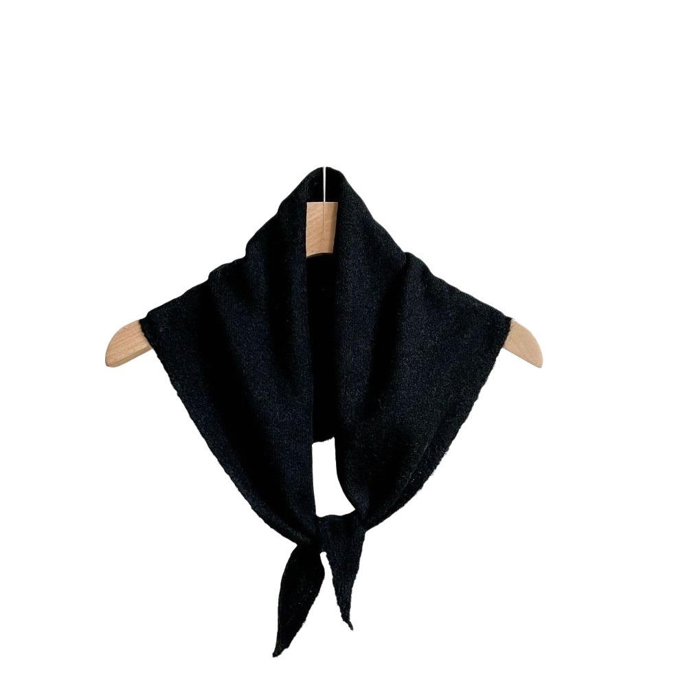 Solid Color Knitted Triangle Scarf Wool False Collar Sweet Cross Neckerchief Women
