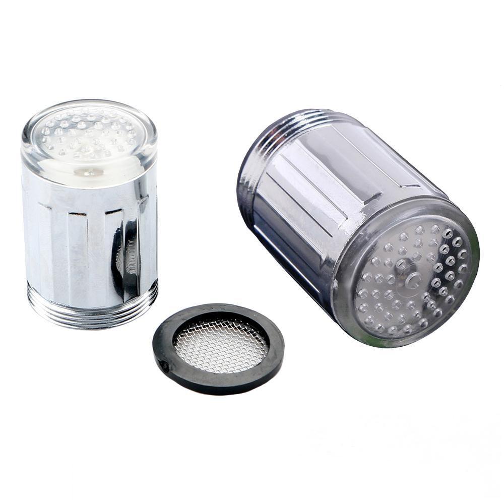 Светодиодная потоковая лампа для крана, 7 цветов, переменный свет, смеситель для душа, датчик давления, температура в ванной, кухонные аксессуары