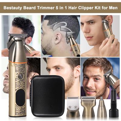 Машинка для стрижки волос, триммер для бороды, набор для мужчин, 5 в 1, триммер для бороды, носа, набор для ухода за носом, USB-триммер для носа