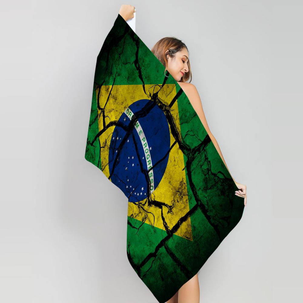 Brazil Brazilian Flag Big Microfiber Beach Towels Quick Dry Towel Sand Beach Towels Pool Towel For Travel Swim Pool Yoga