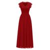 Womens Lace Chiffon Ball Gown Party Maxi Dress
