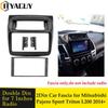 2 Din Radio Frame DVD Stereo Panel Dash Mounting Installation Trim Kit Face Fascia For Mitsubishi Pajero Sport Triton L200 2014+