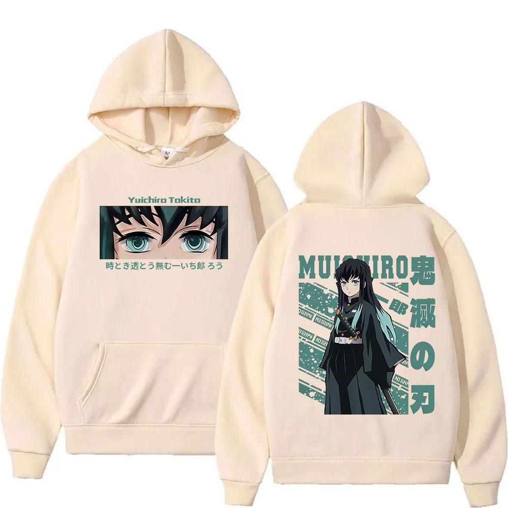 Felpa con cappuccio grafica Anime Demon Slayer Muichiro Tokito Moda Pullover Felpa Uomo Donna Autunno Inverno Felpe Streetwear