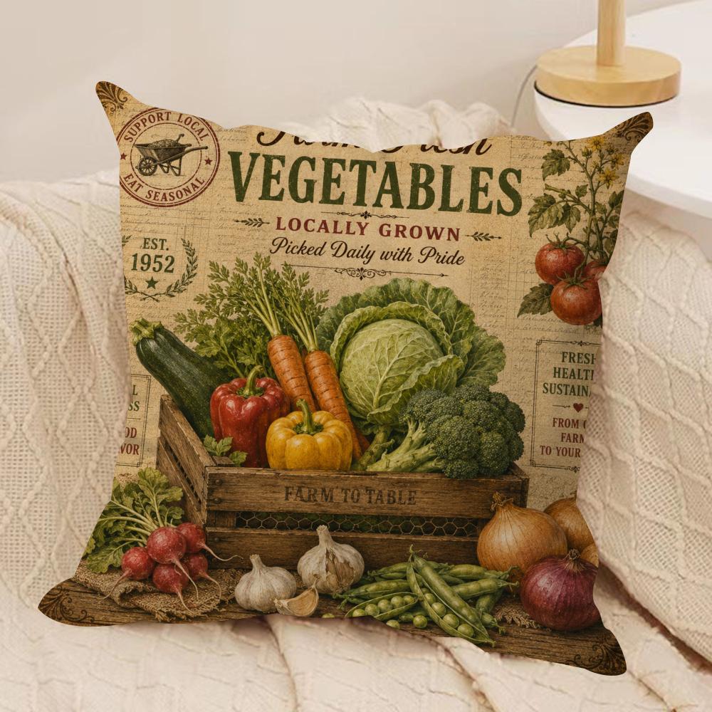 Vintage Farmhouse Market Cushion Cover Pillow Case Short Plush Square Throw Pillow Covers Pillowcase Sofa Home Decor Gift