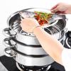 28CM Multi-Function 3 Tier Cook Food Veg Pot Large Stainless Steel Steam Cooker Steamer Kitchen