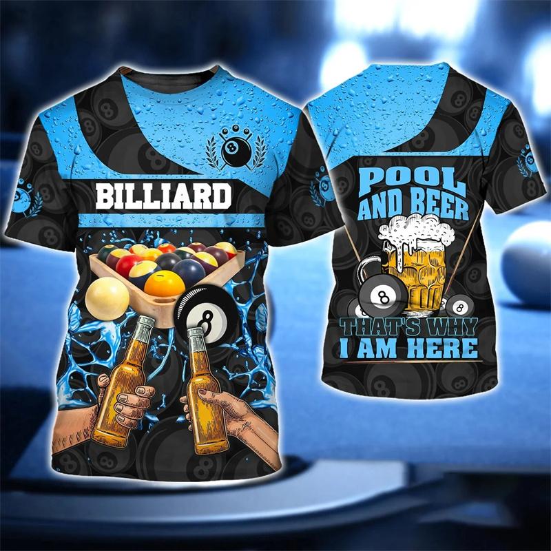 Модная футболка с принтом «Бильярд» 3D для мужчин, футболки для фитнеса и спортзала, женская одежда, уличная одежда, мешковатые футболки унисекс, топы