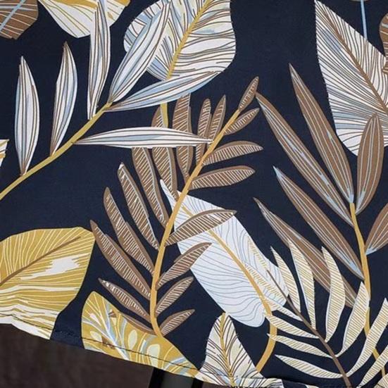 Летняя мужская рубашка с принтом листьев и короткими рукавами в тропическом стиле, Гавайи, свободный однобортный отложной воротник, быстросохнущий пляжный топ средней длины для отпуска