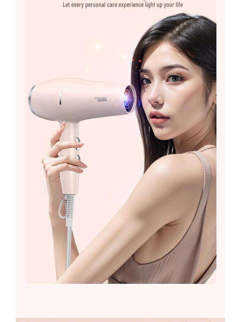 Шестискоростной мощный фен с синим светом для быстрой сушки