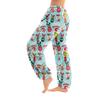 Women's Christmas  Print Trousers With Drawstring Cuffs Casual Pants And Pajamas
