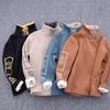 Kuz Qish Moda Xudilar Koreys Bolalar O'g'il Bolalar Iliq Bo'yinli Sviterlar O'g'il Bolalar Xatli Pullover Sviterlar High Street Peluş O'smir Bolalar Ustki Kiyimi