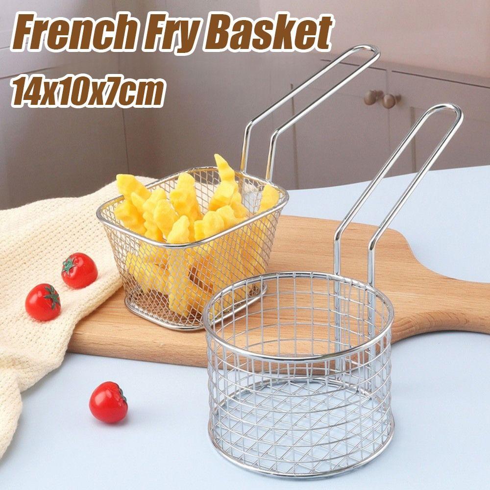 Handheld French Fry Basket Reusable Frying Basket Portable Fries Holder  Kitchen Frying Tools