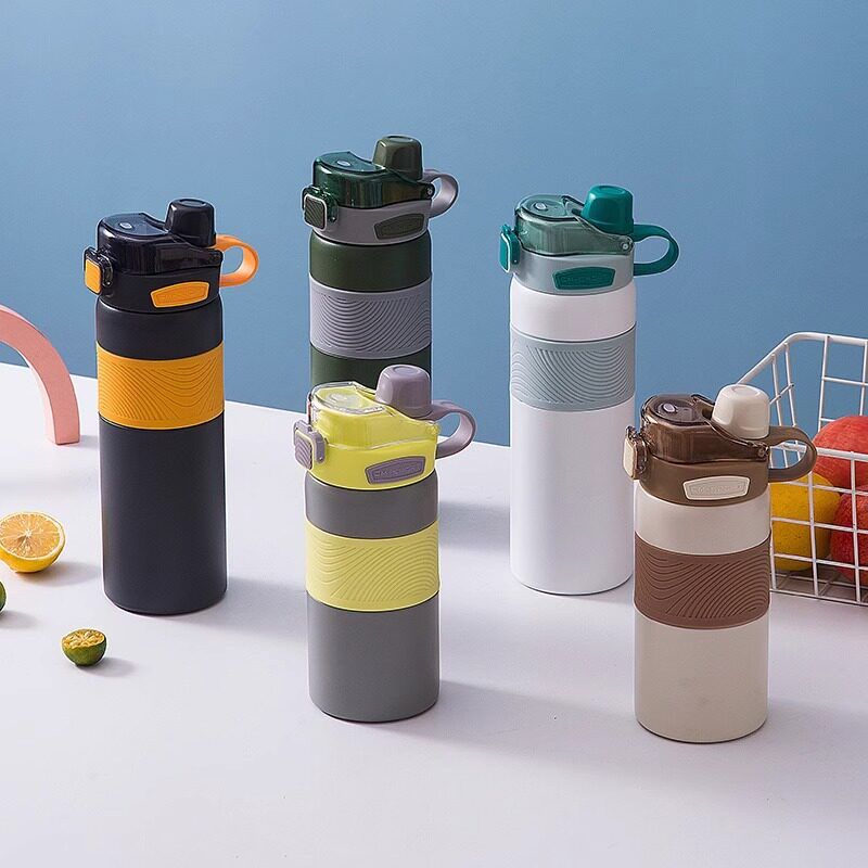 Large-Capacity Thermos Cup with Double Drinking Mouth and Straw, 316 Stainless Steel, Outdoor Portable Cup for Boys and Girls Going to School