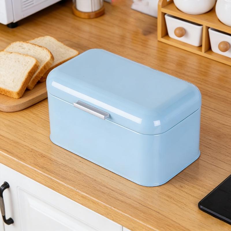 Rustics Metal Bread Container Convenient Flipping Lid Bread Bin Food Storage Organiser For Easy Access