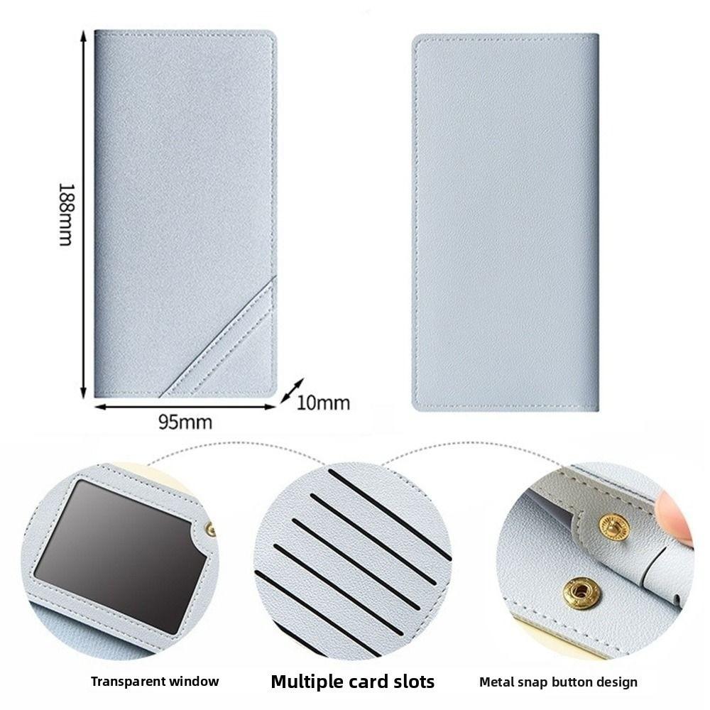Universal Multi-card Slot Card Holder Solid Color PU Leather Business Card Case ID Package Men Women
