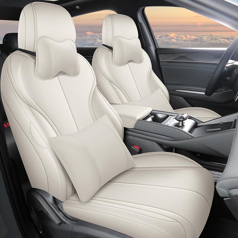 BYD Qin L Compatible Full Leather Car Seat Cushion - All-Season, Five-Seat Design