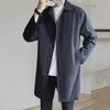 Бежевая мужская ветровка средней длины: Весна/осень, большой размер, деловой повседневный стиль, универсальный лацкан, свободный крой для людей среднего и пожилого возраста.