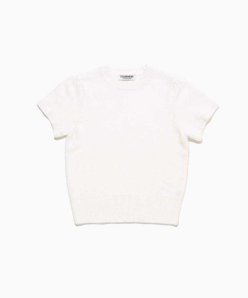 TTUDEMENT Angora Half Sleeve Pullover Cream