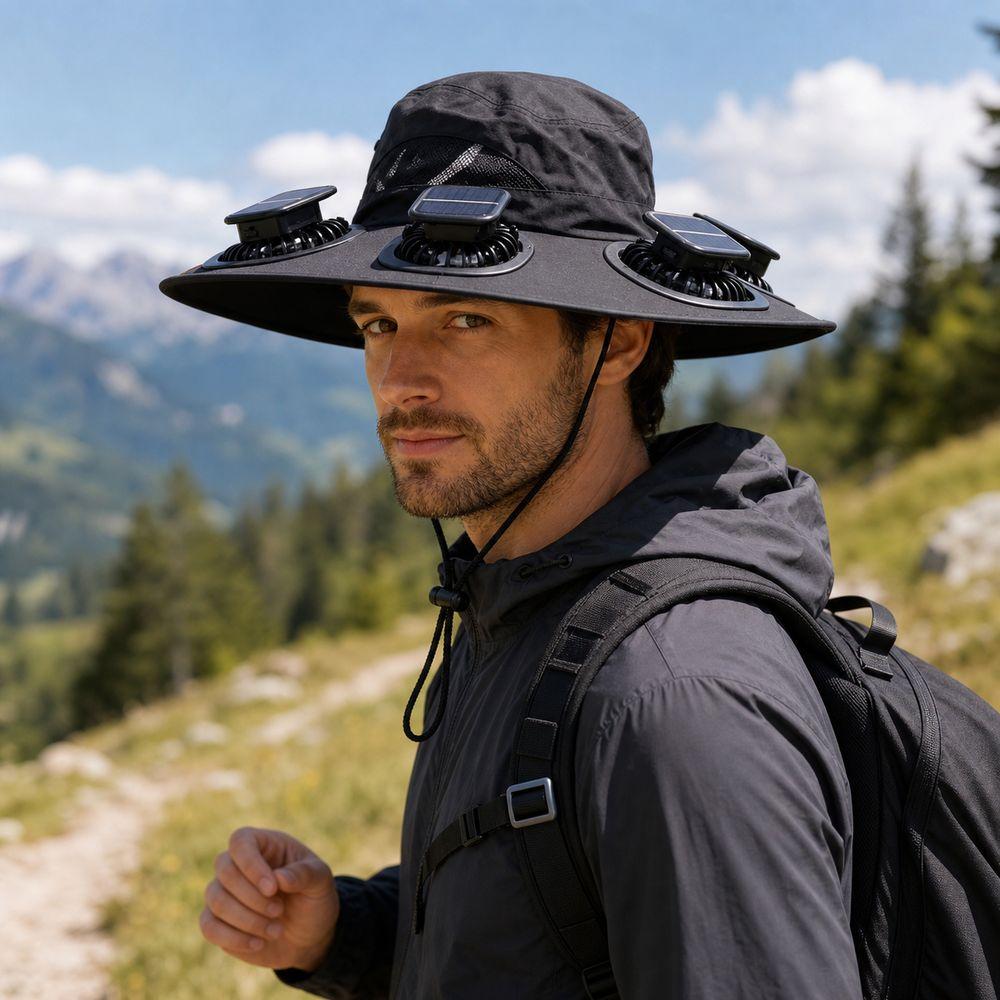 UV Protection Fan Visor Cap Breathable Solar Sun Cap New Solar Fan Hat Camping Fishing