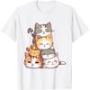 Кошка Милый Котёнок Стопка Котов Аниме Каваии Неко Женская Девичья Футболка(1)