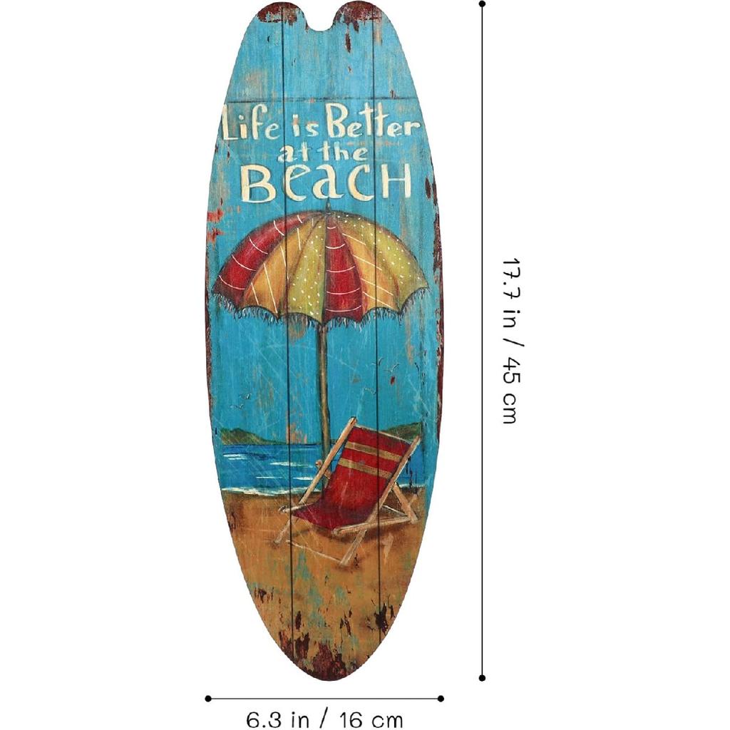 3 шт. Таблички Серф для украшений Домашний декор Подвесной декор Декоративная табличка Настенные знаки Тематическое украшение Деревянная табличка Доска Деревянная доска для серфинга Пляж