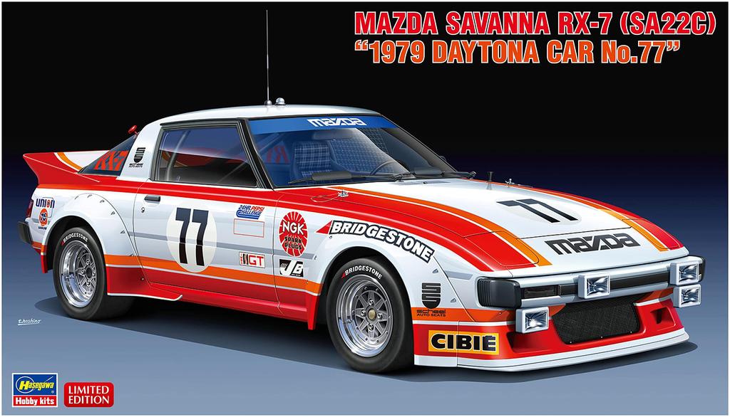 Hasegawa Mazda Savannah 1979 Daytona CAR Plastic Model 20587 1/24 RX-7 (SA22C) No.77