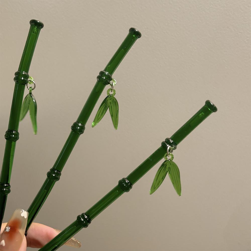 Bamboo Leaf Chopstick Hairpin Chinese Style Hair Clip Simple Hair Stick  for Women
