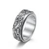 Punk Rings for Women Men Silver Retro Hip-Hop Personality Jewellery Engraved Demon Eye Hipster Ring Accessories